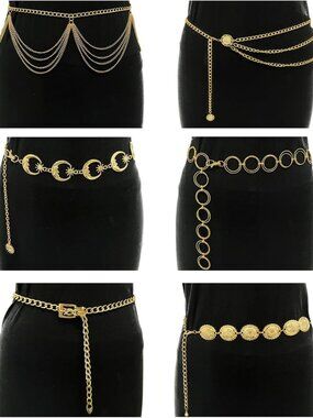 Boho Multilayer Metal Belly Chain Belt with Moon & Sun Tassels - Adjustable Body